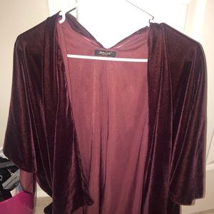 Maroon velvet kimono